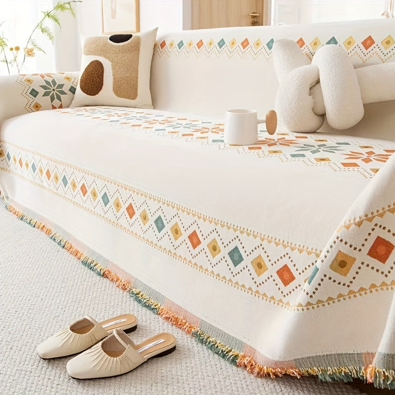 Capa de Sofá Estilo Boho Versátil Back Side