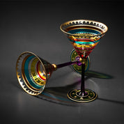 Taça de Martini Pintada à Mão Cristal Clássico e Retro