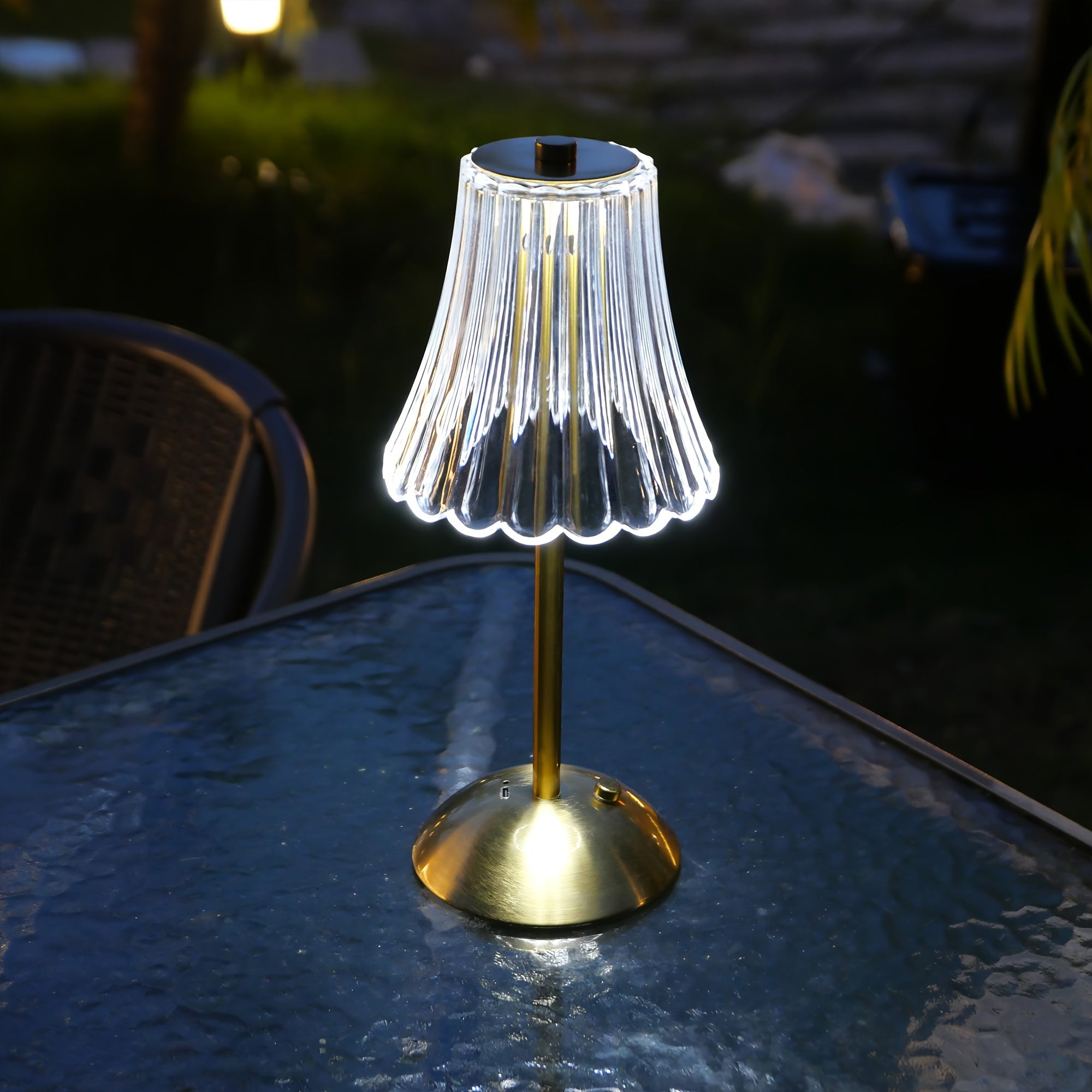 Luminária de Mesa Tricolor LED Cristal Touch