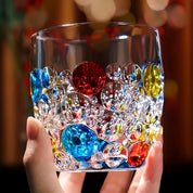 Juego de tazas de vidrio esmaltado hechas a mano