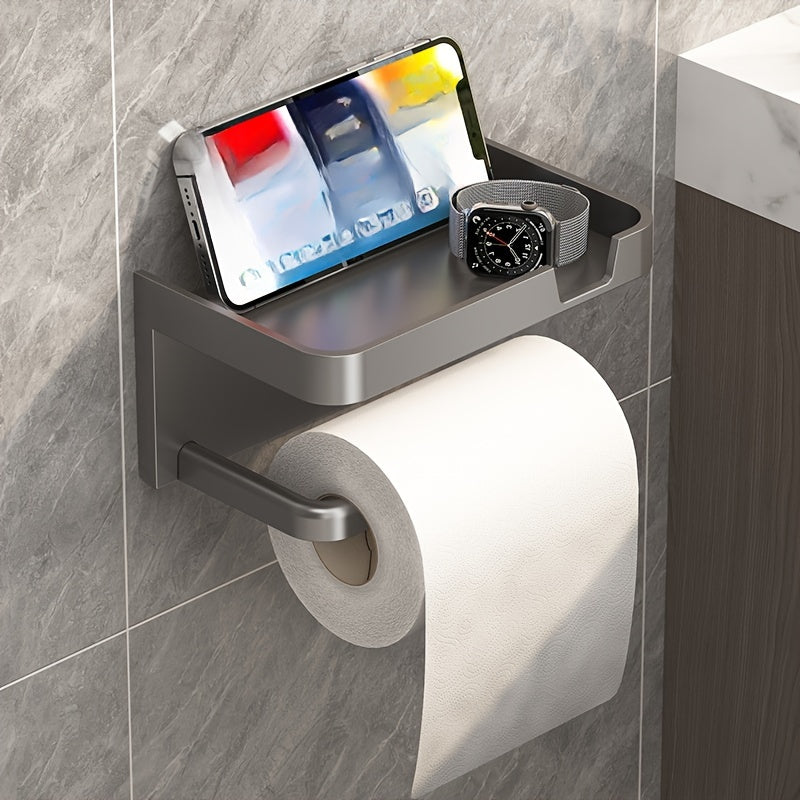 Suporte Adesivo para Papel Higiênico Com Prateleira para Celular