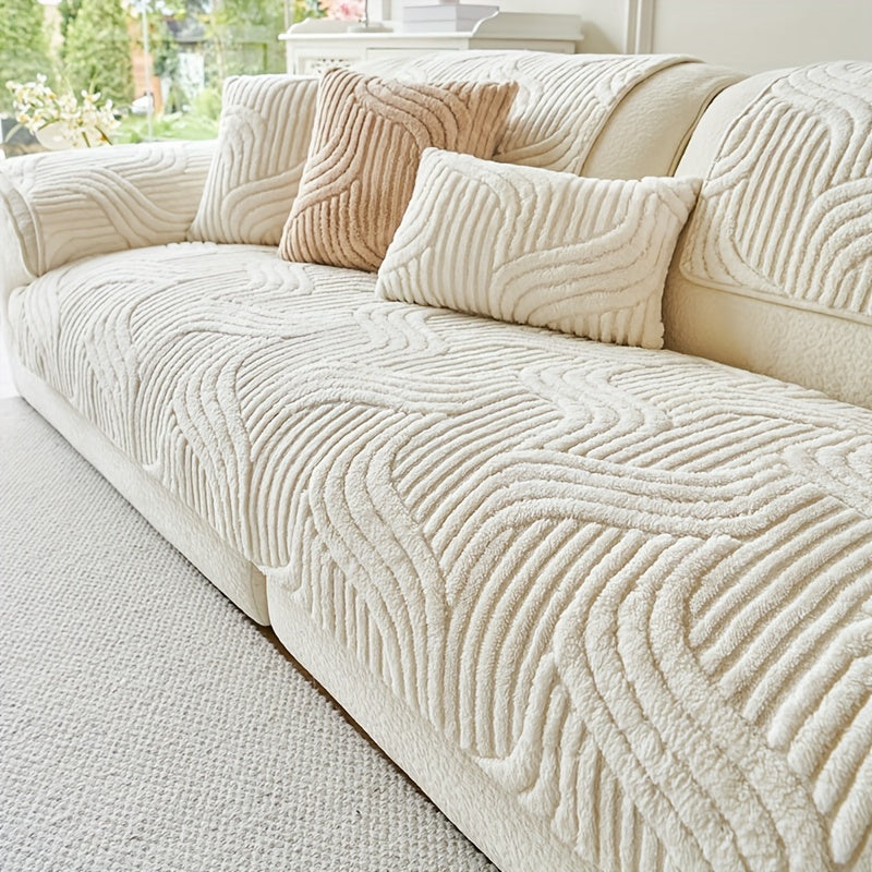 Capa de Sofá Plush Antiderrapante Luxo Moderno