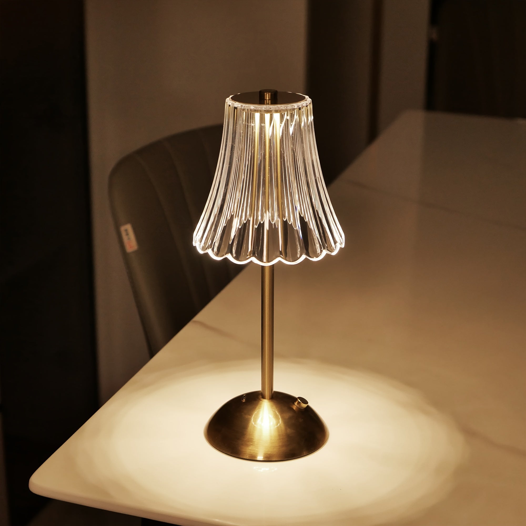 Luminária de Mesa Tricolor LED Cristal Touch