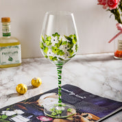 Taça de Cristal Elegante Design Exclusivo Pintada à Mão