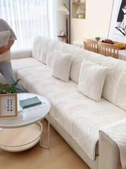 Capa de Sofá Plush Antiderrapante Luxo Moderno