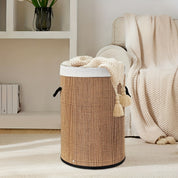 Cesto Dobrável de Bambu com Tampa Compacta