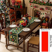 Caminho de Mesa Natalino Verde & Vermelho