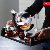 Conjunto de Decanter de Vidro em Formato de Globo
