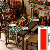Caminho de Mesa Natalino Verde & Vermelho