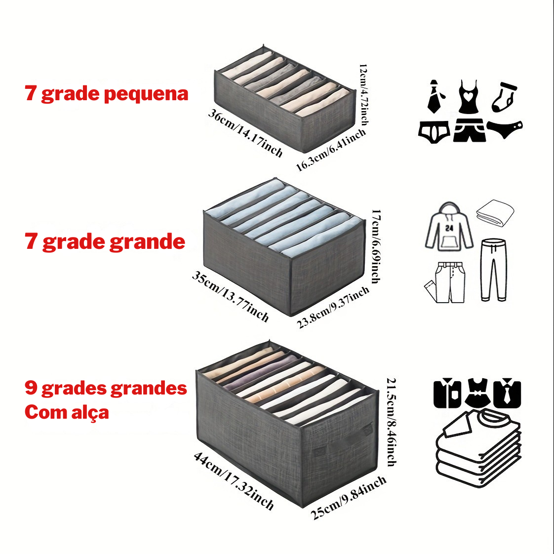 Organizador de Roupas com Divisórias Premium