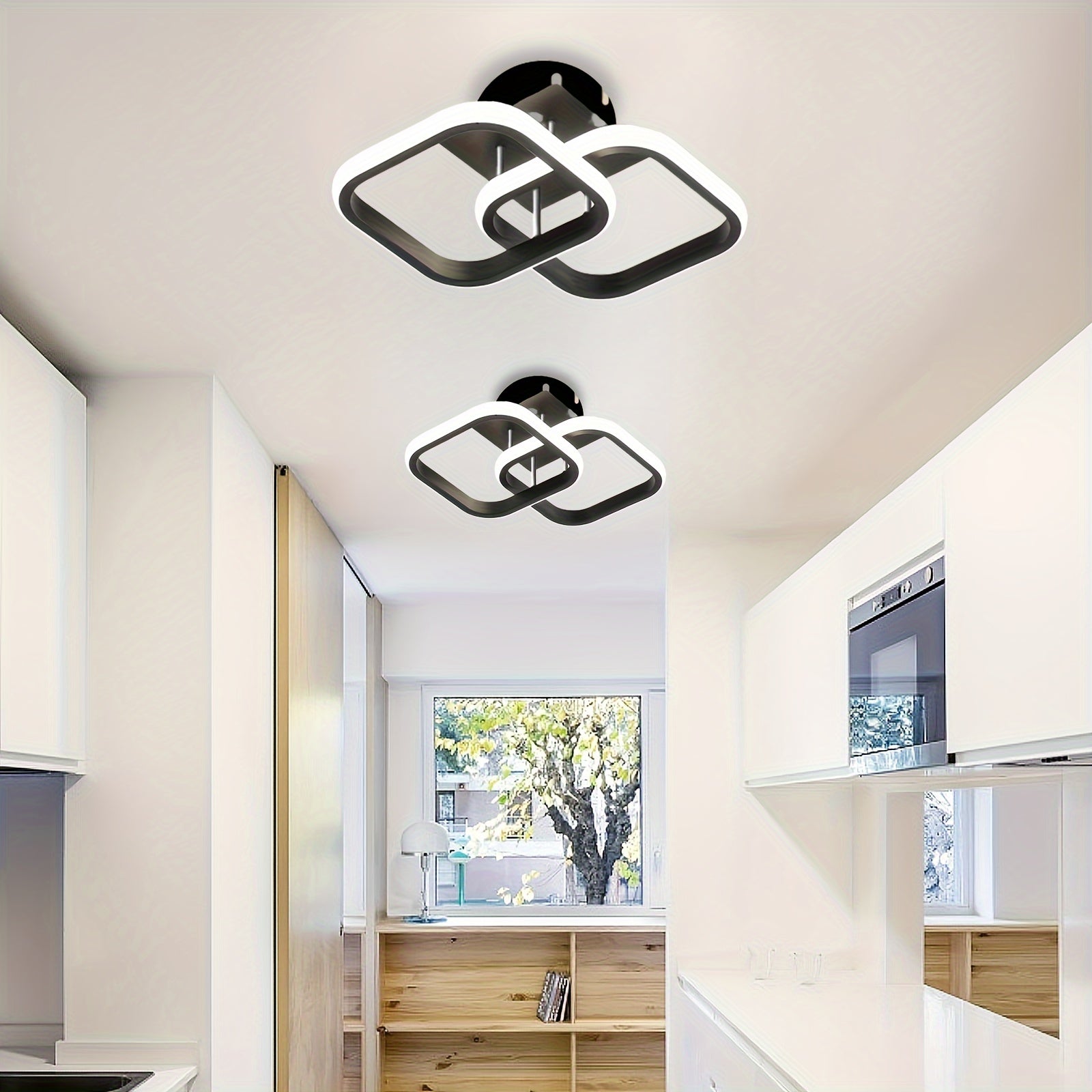 Luminária LED de Teto Embutida Quadrado Ajustável, Metal Polido e Difusor de Silicone