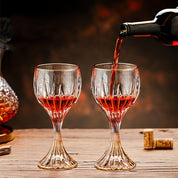 Conjunto de Taças de Luxo Exclusiva de Cristal com Haste Listrada