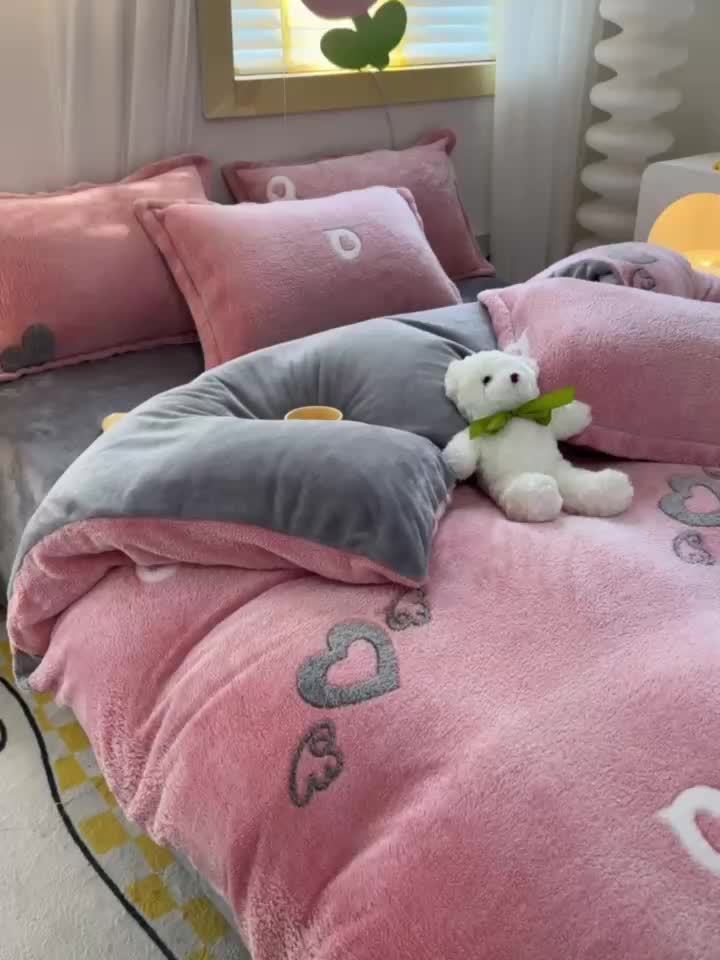 Jogo de Cama Plush Coração Alado