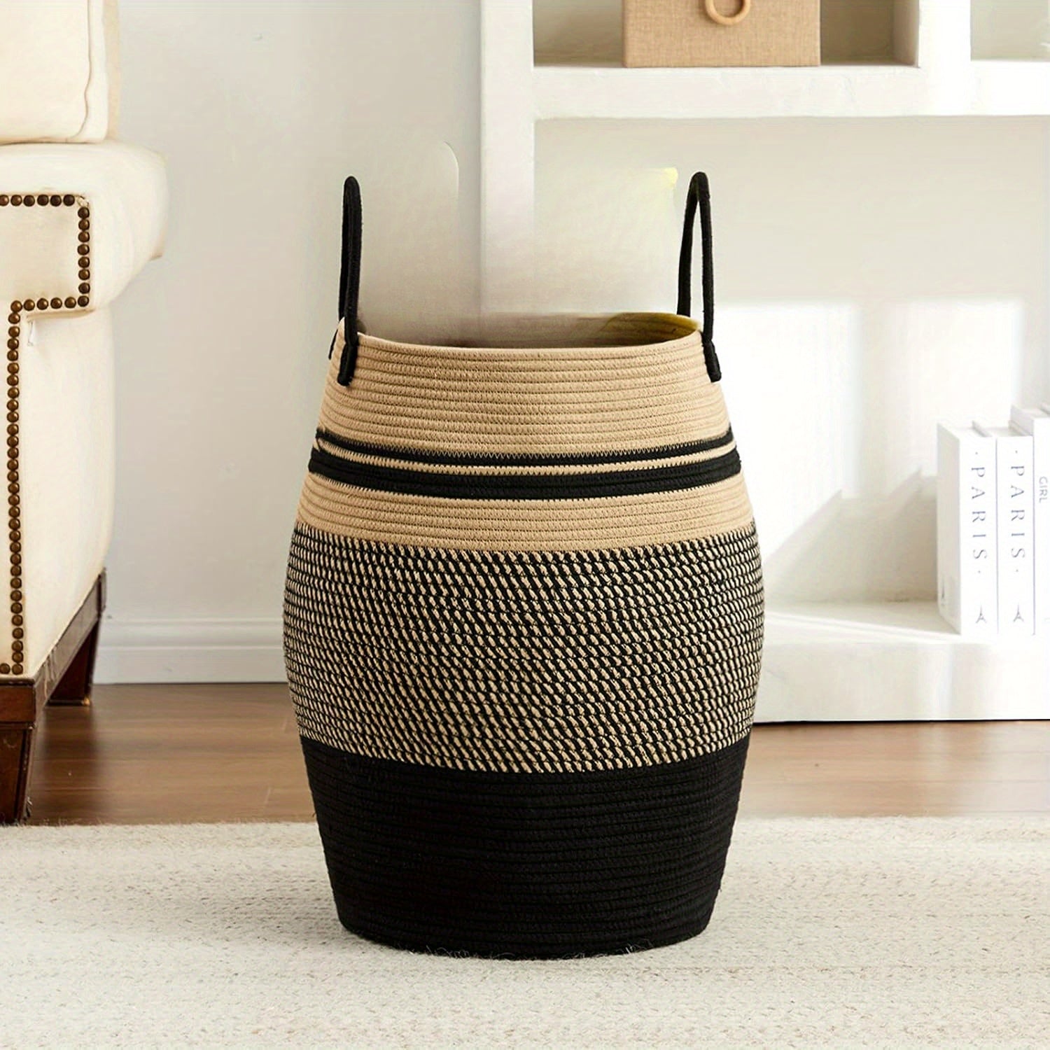 Cesto Boho Funcional Tricolor Grande de 60L