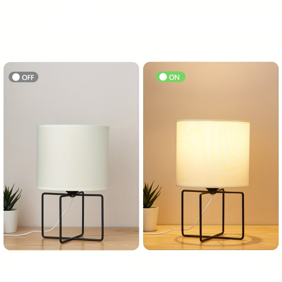 Abajur de Mesa Minimalista de Tecido