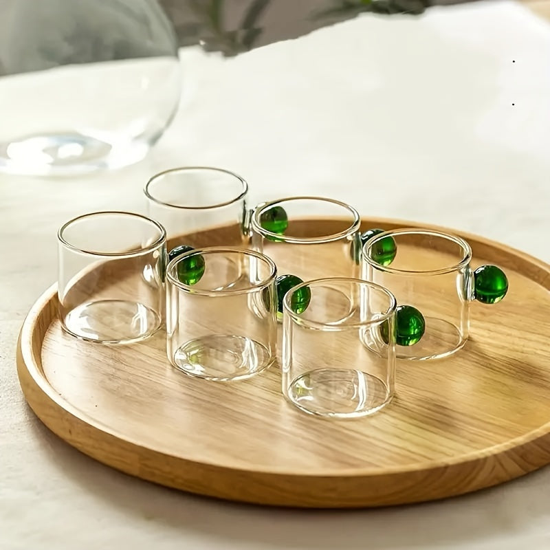 Conjunto de Xícaras de Vidro com Alça Esférica