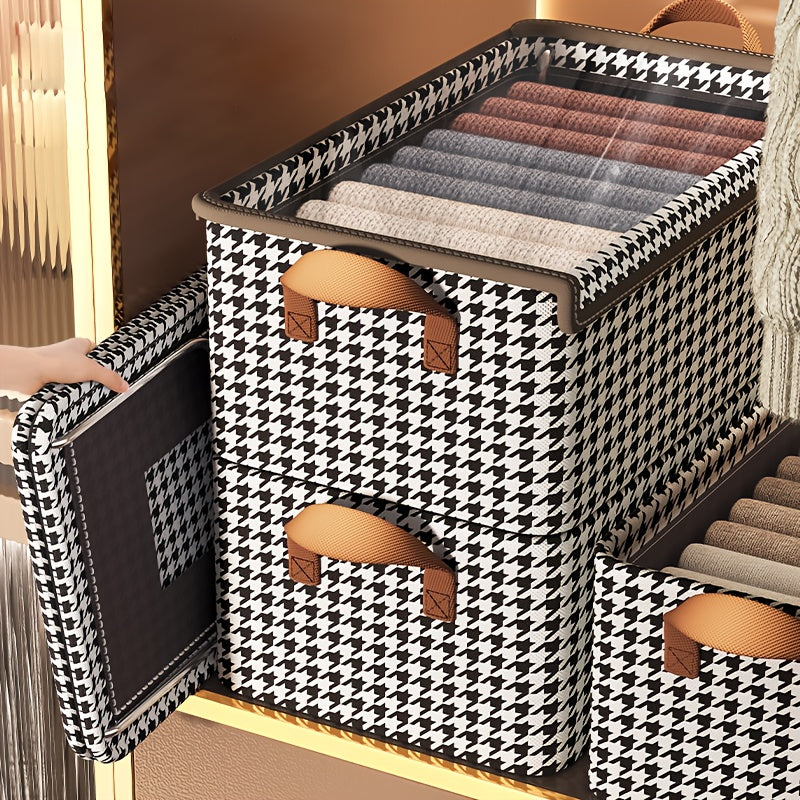 Caixa Organizadora Clássica Dobrável Houndstooth