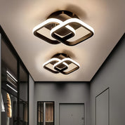 Luminária LED de Teto Embutida Quadrado Ajustável, Metal Polido e Difusor de Silicone