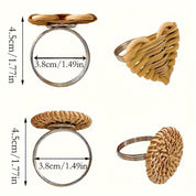 Argolas para Guardanapo em Rattan e Madeira