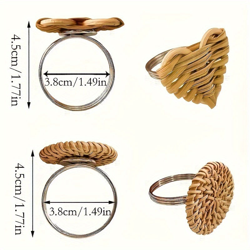 Argolas para Guardanapo em Rattan e Madeira