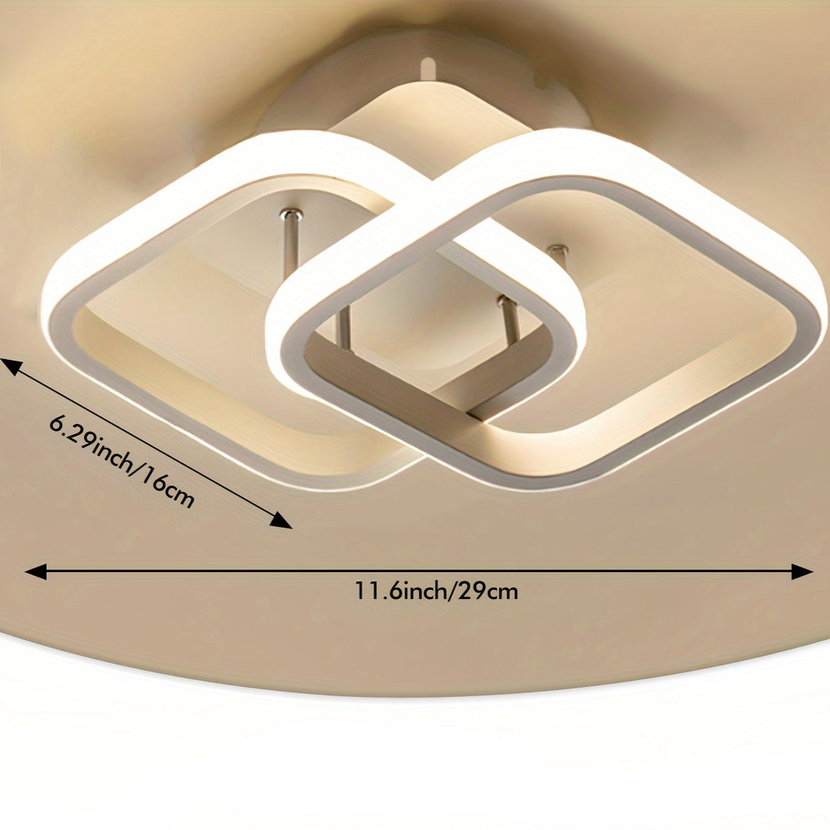 Luminária LED de Teto Embutida Quadrado Ajustável, Metal Polido e Difusor de Silicone