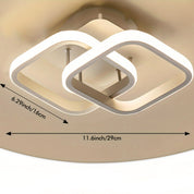 Luminária LED de Teto Embutida Quadrado Ajustável, Metal Polido e Difusor de Silicone