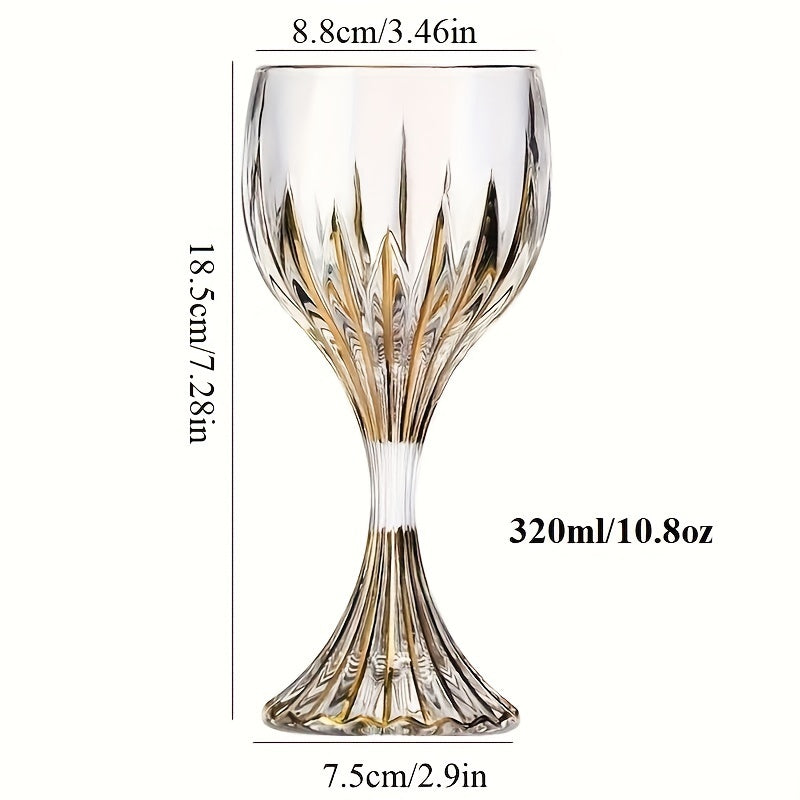 Conjunto de Taças de Luxo Exclusiva de Cristal com Haste Listrada