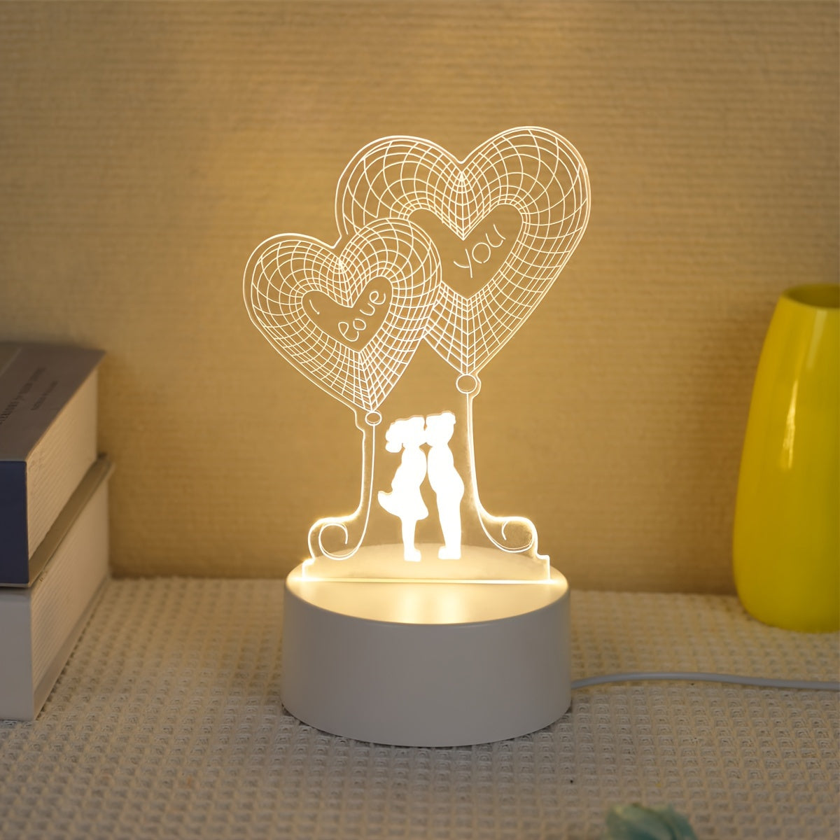 Luminária 3D LED para Casais