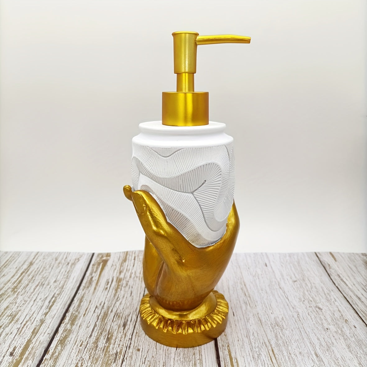 Dispenser de Sabonete Luxo Dourado Design Texturizado