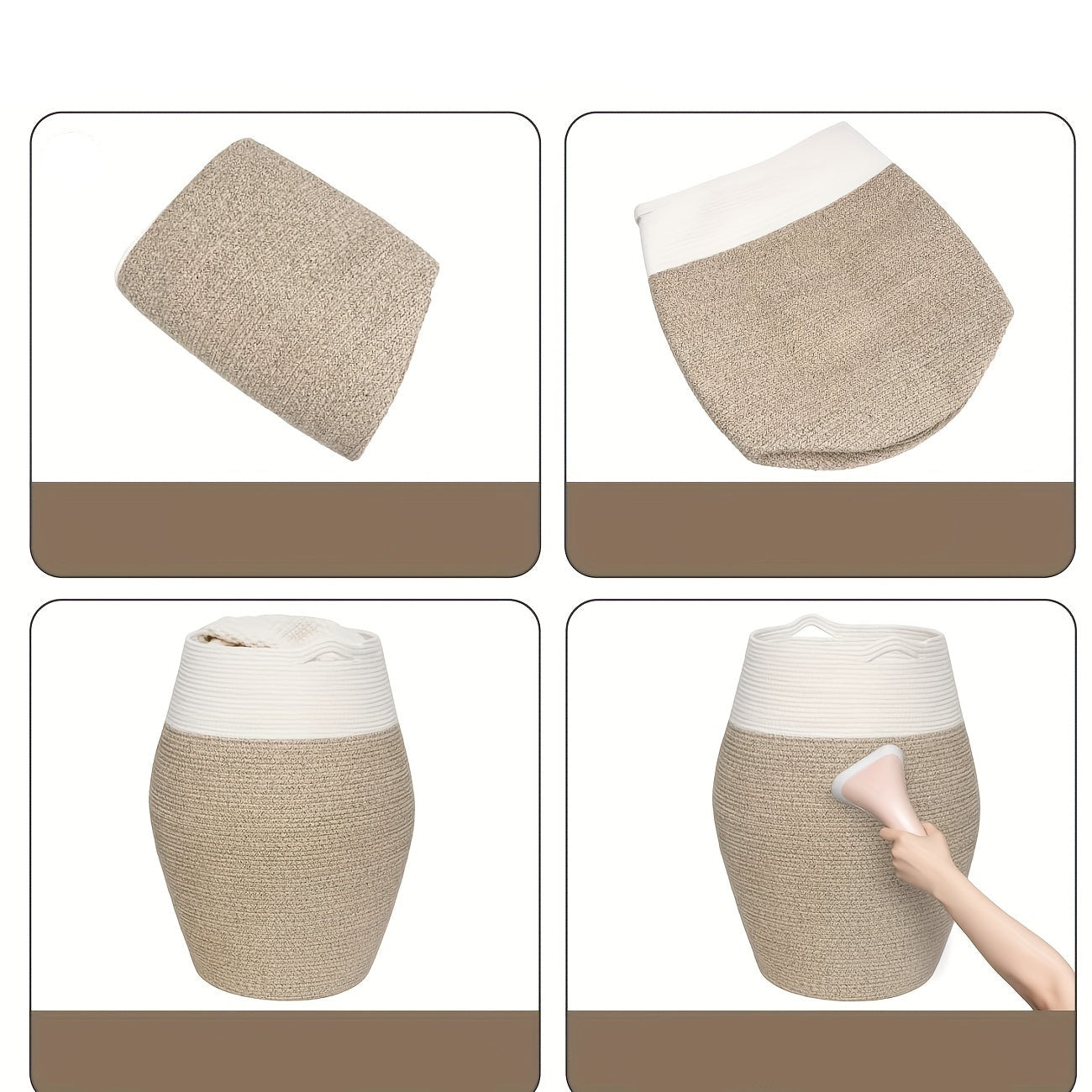 Cesto de Roupas Rústico com Curvas Elegantes