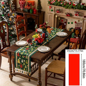 Caminho de Mesa Natalino Verde & Vermelho