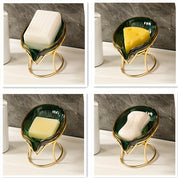 Porta-Sabonete Criativo com Design de Folha com Drenagem