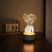 Luminária LED 3D Casa de Balões