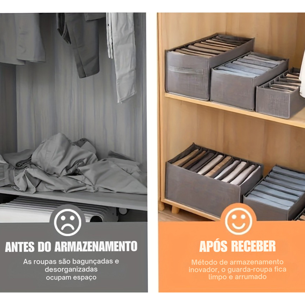 Organizador de Roupas com Divisórias Premium