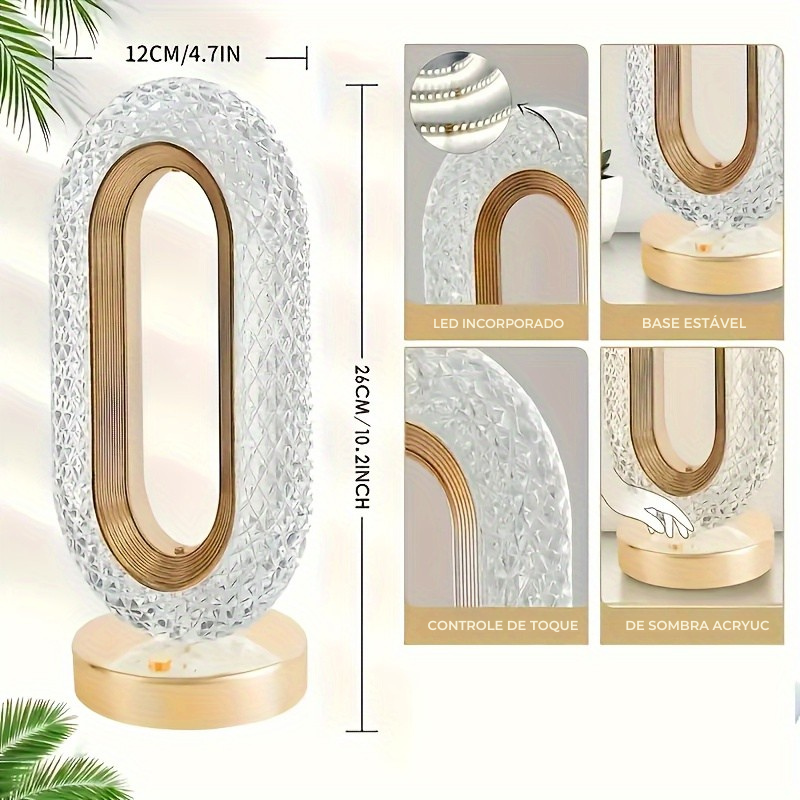 Luminária de Mesa Oval Luxuosa