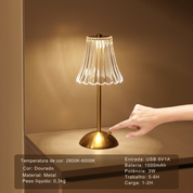Luminária de Mesa Tricolor LED Cristal Touch