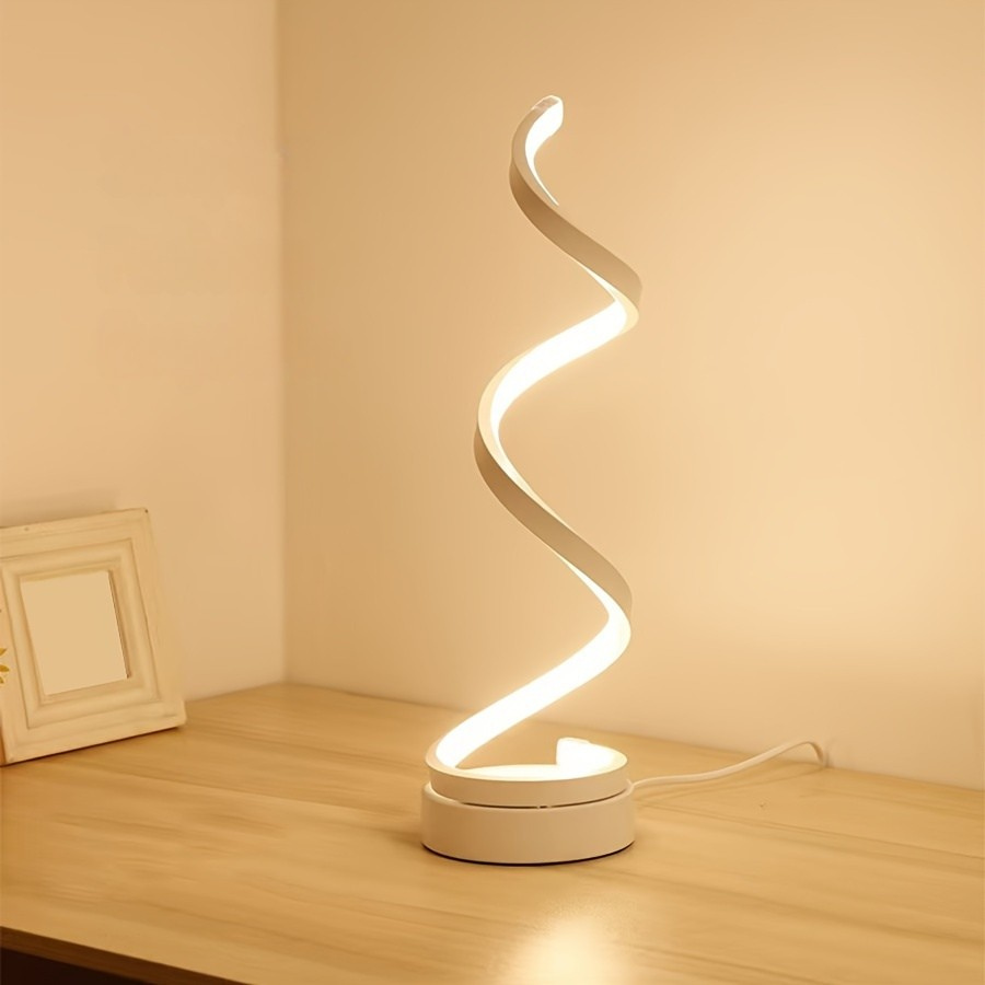 Luminária de Mesa LED Espiral Moderna Dimerizável