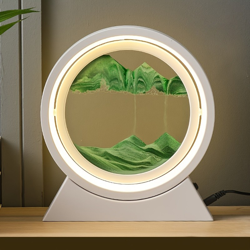 Luminária LED 3D com Areia em Movimento