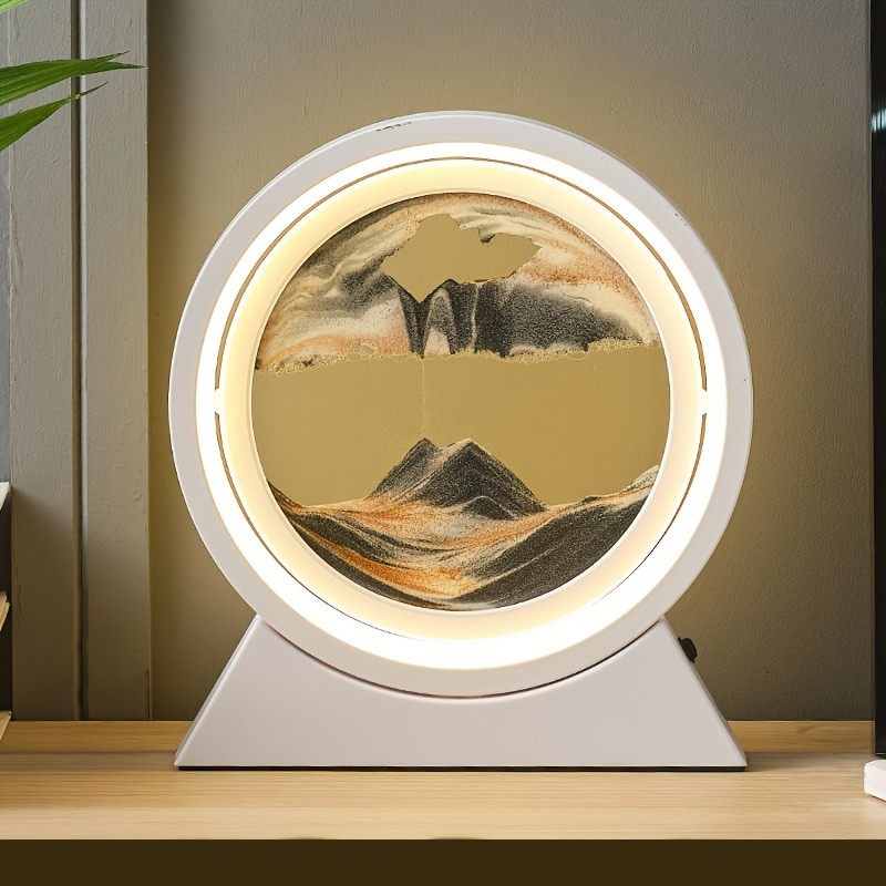 Luminária LED 3D com Areia em Movimento