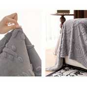 Manta Decorativa Boho Toque Aveludado Estilo Pele de Coelho com Franjas