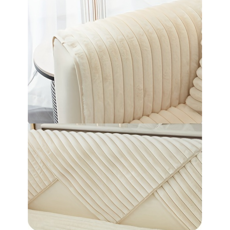 Capa de Sofá Ultra Luxuosa e Macia em Pêlo de Coelho