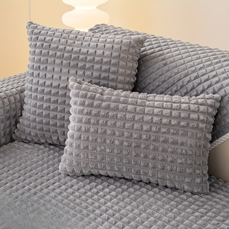 Capa de Sofá Xadrez Plush Extra Macia