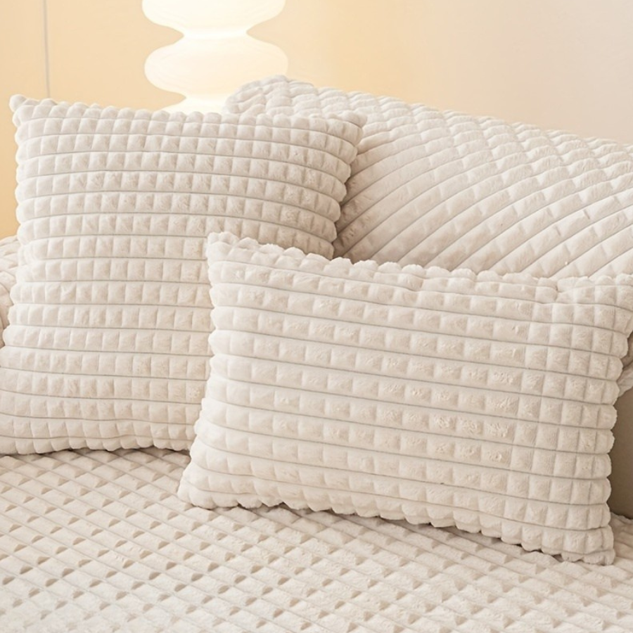 Capa de Sofá Xadrez Plush Extra Macia