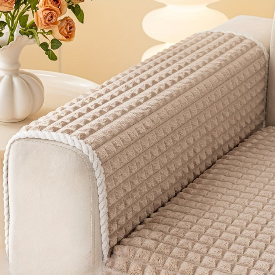 Capa de Sofá Xadrez Plush Extra Macia