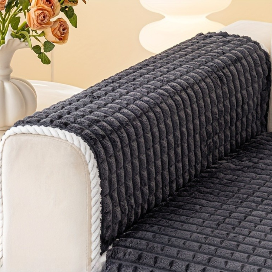 Capa de Sofá Xadrez Plush Extra Macia