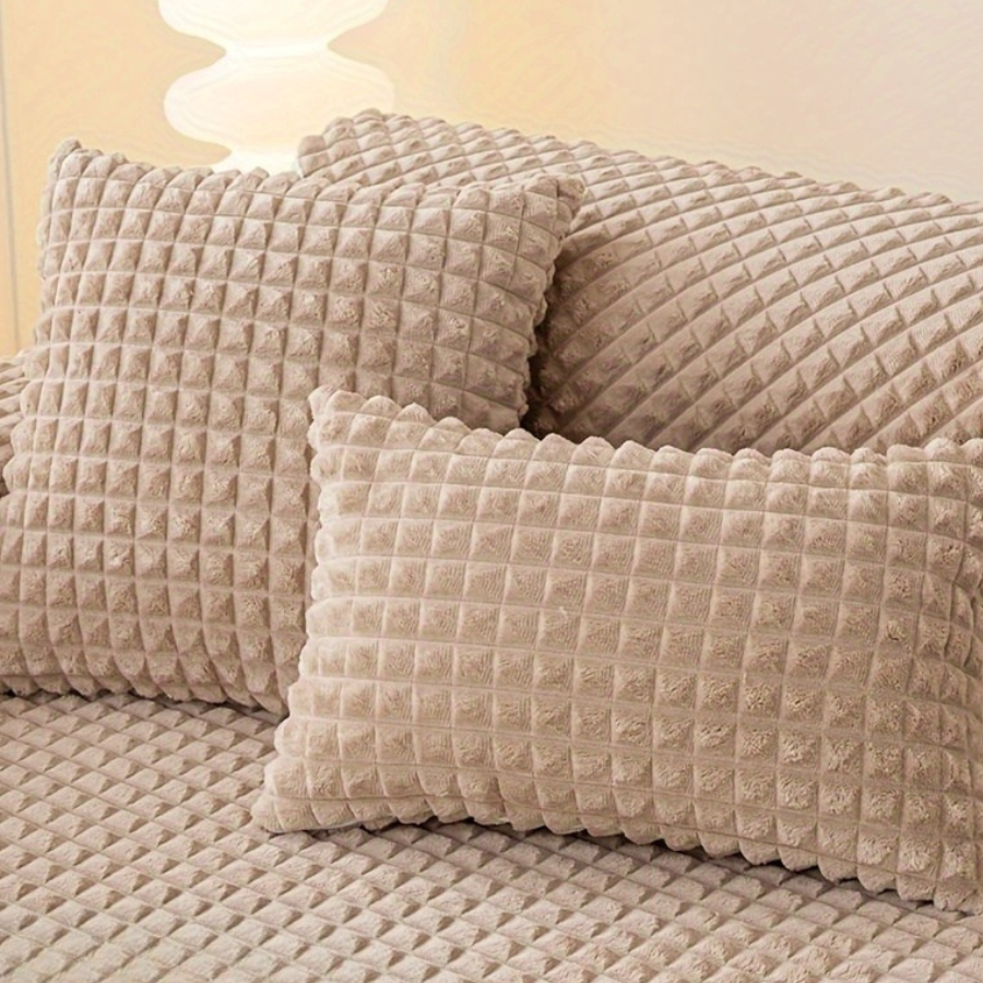 Capa de Sofá Xadrez Plush Extra Macia