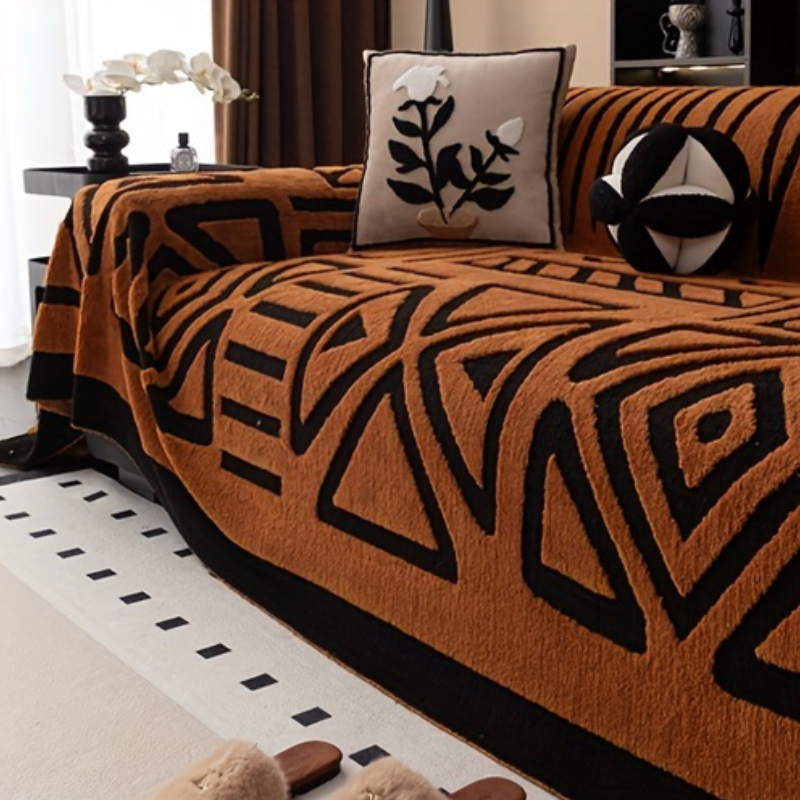 Manta de Sofá Luxuosa Sherpa Estilo Glam