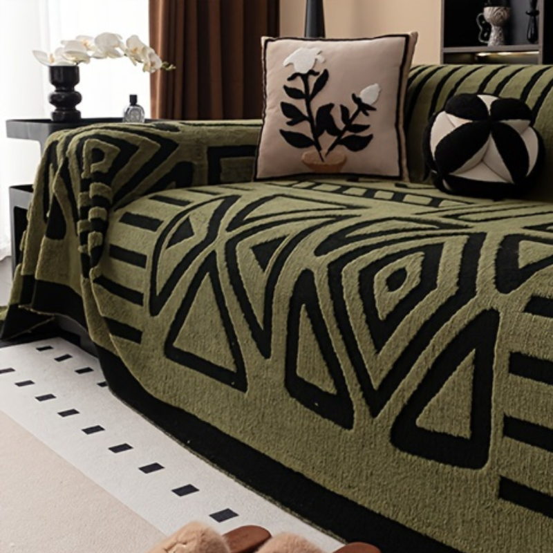 Manta de Sofá Luxuosa Sherpa Estilo Glam