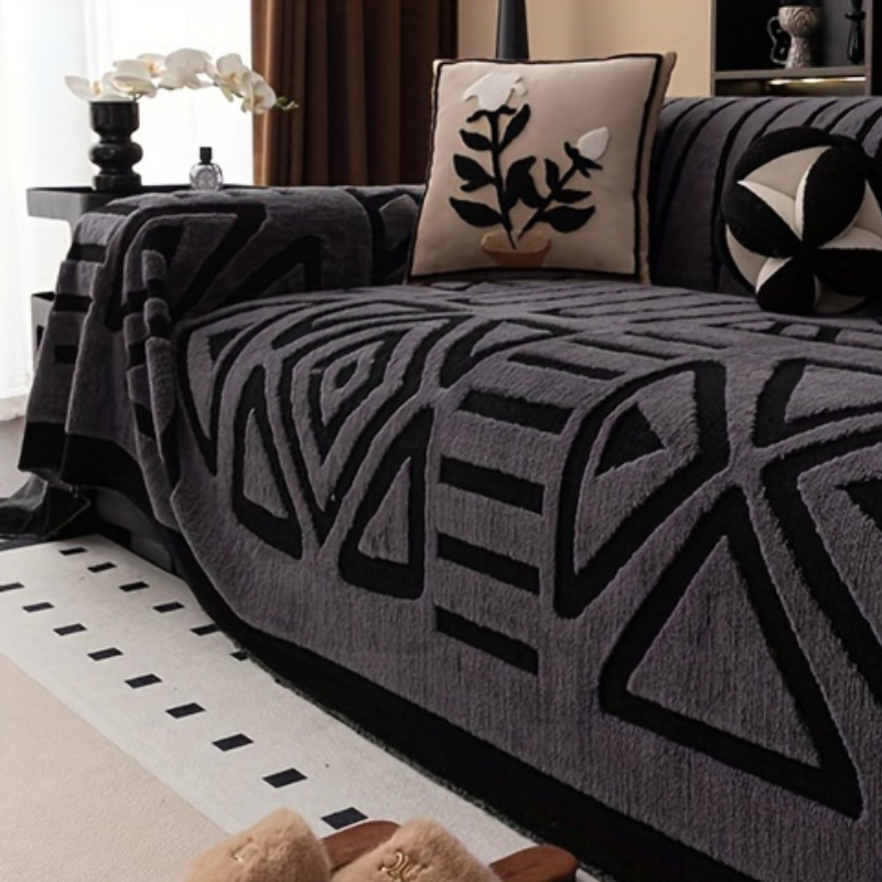 Manta de Sofá Luxuosa Sherpa Estilo Glam