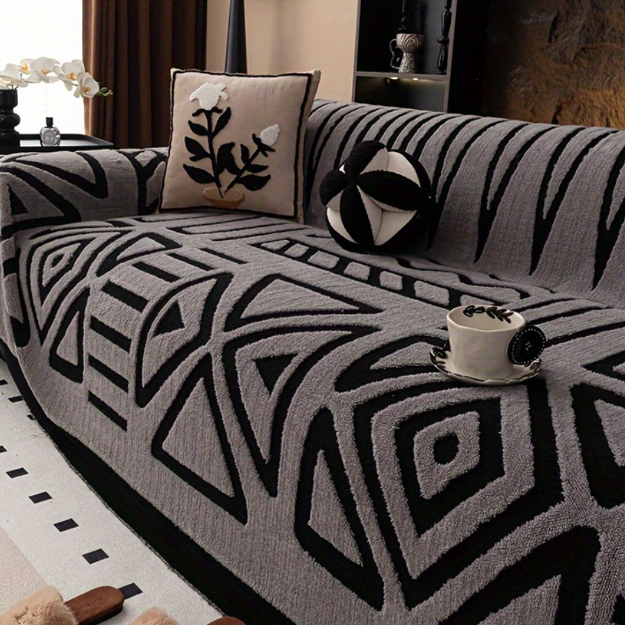 Manta de Sofá Luxuosa Sherpa Estilo Glam